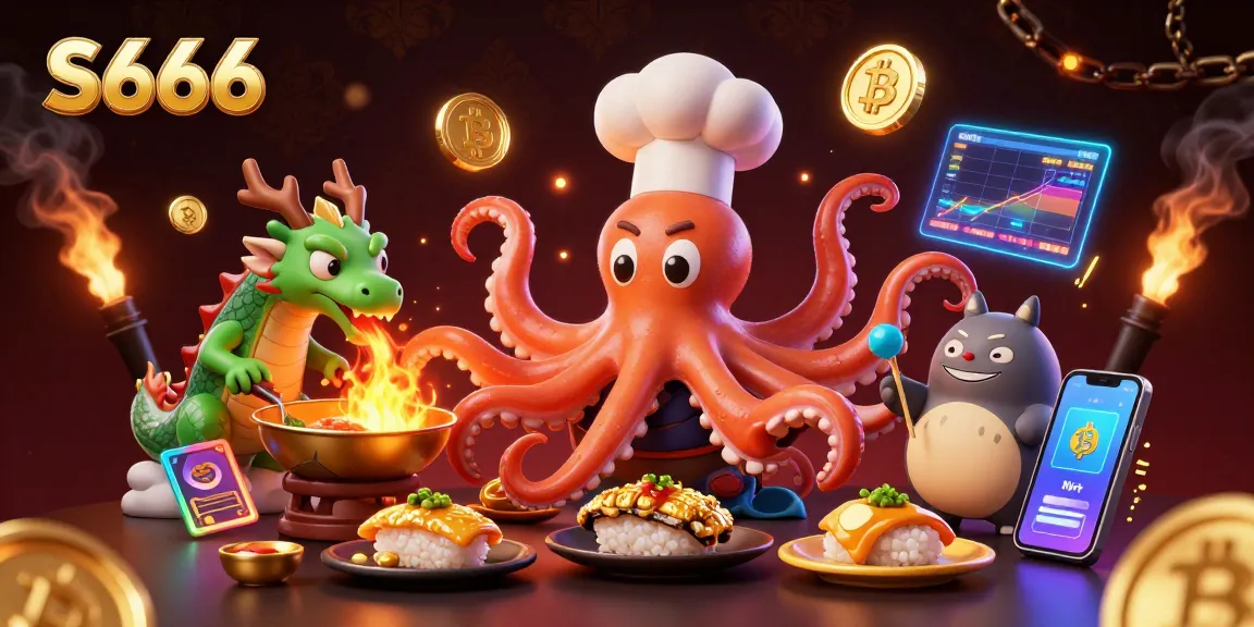 Engage in thrilling gameplay at S666 with colorful characters and vibrant cryptocurrency elements.